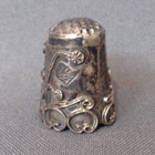 Vintage Sterling Silver Thimble Applied Wire Vine Flower Leaf Mexican 1x 75 