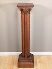 Antique French Solid Oak Corinthian Pedestal Column Display Stand