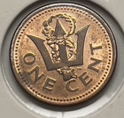 1990 Barbados 1 Cent Coin     Trident Design   Au