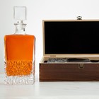 Tennessee Titans     Full Color Logo Football Decanter Set With Rustic Wood Box
