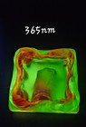 Amazing Chunky Art Glass Uranium Vaseline Glowing Dish Ashtray Vintage  Rare