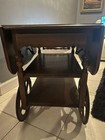 Vintage Mid Century Colonial Drop Leaf Butler Tea Or Bar Serving Cart