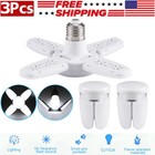 3pcs Mini E27 Led Garage Light Bulb Deformable Ceiling Fixture Workshop Lamp