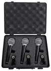 Samson R21 3-pack Dynamic Vocal Cardioid Handheld Microphones mic Clips case