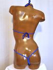 New Exotic Dancer Thong Bikini 2 Piece Set A b Cup Blue Tie Dye
