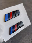 Set Of 2 Bmw M Emblem Logo Gloss Black Fender Badge Side M Package In 45x15mm