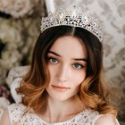 Aw Bridal Royal Queen Crown Aurora Borealis Rhinestones Wedding Tiara Prom Party