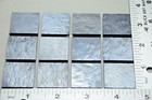 12 Black 1  X 1  Bullseye Glass Squares With Silver Iridescent 90 Coe