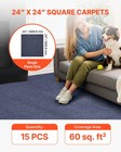 Vevor Carpet Tiles 24x24 Inch 15 Pack Peel And Stick Rug Self Adhesive Gray