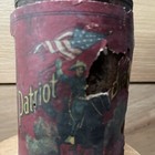 Antique  Patriot Brand Alaskan Pink Salmon Food Tin Can  western Fisheries Co