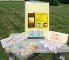 Vtg Nos Picnic Time Paper Tablecloth  Tru-flex Plastic Elastic Bowl Food Covers