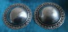 2 Vintage Large Domed Stamped Sterling 2-5 8 In  Silver Conchos Loop Back