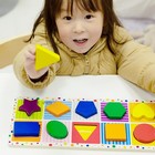 Dailyfunn Wooden Geometric Shape Puzzle 10 Pcs Montessori Matching Toy