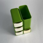 Vintage Mid Century Modern Desk Organizer Storage Caddy Rare Green White Plastic