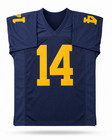 Tommy Carr Autographed Michigan Wolverines Navy Custom Football Jersey Beckett C