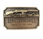 Vintage Browning Rifle Gun Belt Buckle Brass Finest In The Field Hunting Indiana