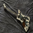 Custom Camo Explorer Electric Guitar Snake Inlay Solid Body Black Hardware