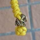 550 Paracord Knife Lanyard Yellow Cord With Alien Skull Bead