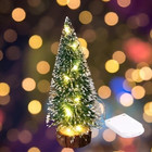 Led Mini Artificial Christmas Tree Snow Frost Tabletop Xmas Decor