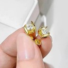 2ct Round Cut Lab-created Diamond Solitaire Stud Earrings 14k Yellow Gold Plated