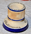 Apollinaris Match Holder Striker Navy Blue White Burslem England Vintage