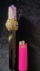 Amethyst Crystal Healing Wand Deer Sun Design Multicolor Gemstones