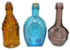 Lot Of 7 Vintage Colored Glass Miniature Bitters Medicine Bottles Made In Taiwan