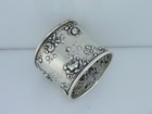 Victorian Sterling Silver Gorham Napkin Ring Floral Rose   Scroll Pattern Nomono