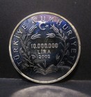 2002 Turkey 10 Million Lira Sterling Silver Proof    - Mevlana Celaleddin I Rumi