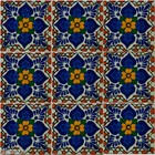 C338 - Mexican Handmade Talavera Clay Tile Folk Art 4x4   Handpainted