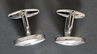 Vintage 1990 s Cufflinks By Cuffz  Silver Tone With Box  Duo Texture 