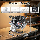 V8 Mini Engine Model Kit That Runs Building Sets With Motor  App Control Technic