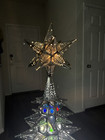 Large 49  Mexican Punched Tin Christmas Tree Hand Made Lighted Tree Colorful