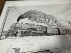 Illinois Central Rr Steam Locomotive By Gene Flowers 16 x20  Framed Lithograph