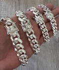 925 Solid Miami Cuban Sterling Silver Box Lock Chain Real Heavy Curb Necklace
