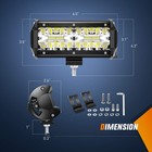 2pcs 6 5-inch 120w Spot And Flood Combination Driver 16awg Harnesses