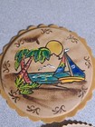 Vintage Hand Tooled Leather Coasters  5  Beach Themed  779loc47