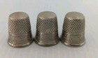 3 Vtg Simons Brothers Nickel Silver Floral Leaf Design Thimbles Size 8 Usa Sbc