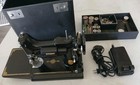 Super Nice 1948 Singer 221 Featherweight Sewing Machine With Accessories   Case