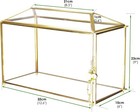 Glass Wedding Card Box With Lock 12 6  X 5 9  X 9  Large Gold Card Box For Party