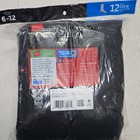 Hanes Men   s Cushioned Crew Socks Black 12 Pairs Size 6-12 Moisture Wicking