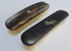 Antique Clothes Brushes Ebony Silver F Monogram Brush Dressing Table Dresser X2