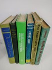 Lot Of 6   Antique Vintage Green   Blue Hardcover Books   Decorative Staging