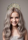 Gold Diamond Tiara  Crystal Wedding Tiara  Princess Tiara  Bridal Headpiece Gift