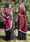 Ren Fair Ladies Green gold Cloak Over-dress Medieval Costume One Size