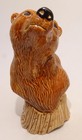 Vintage 2006 Sandhurst Creations Pie Bird Vent funnel   Brown Bear Bust