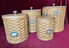 Longaberger 4-piece Kitchen Canister Set Lids Protective Inserts Booklet 2004