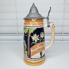 Vintage Beer Stein German With Pewter Lid Made In Germany