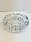Vintage Heavy Round Clear Cut Glass Cigar Cigarette Ashtray Retro Decor