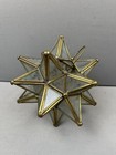 Moravian Star Light Fixture Candle Holder - Glass Brass - Rare Antique Vintage